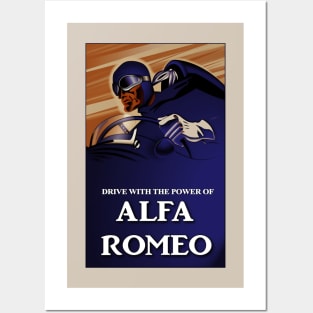 Alfa Romeo Vintage Poster Solid Design Posters and Art